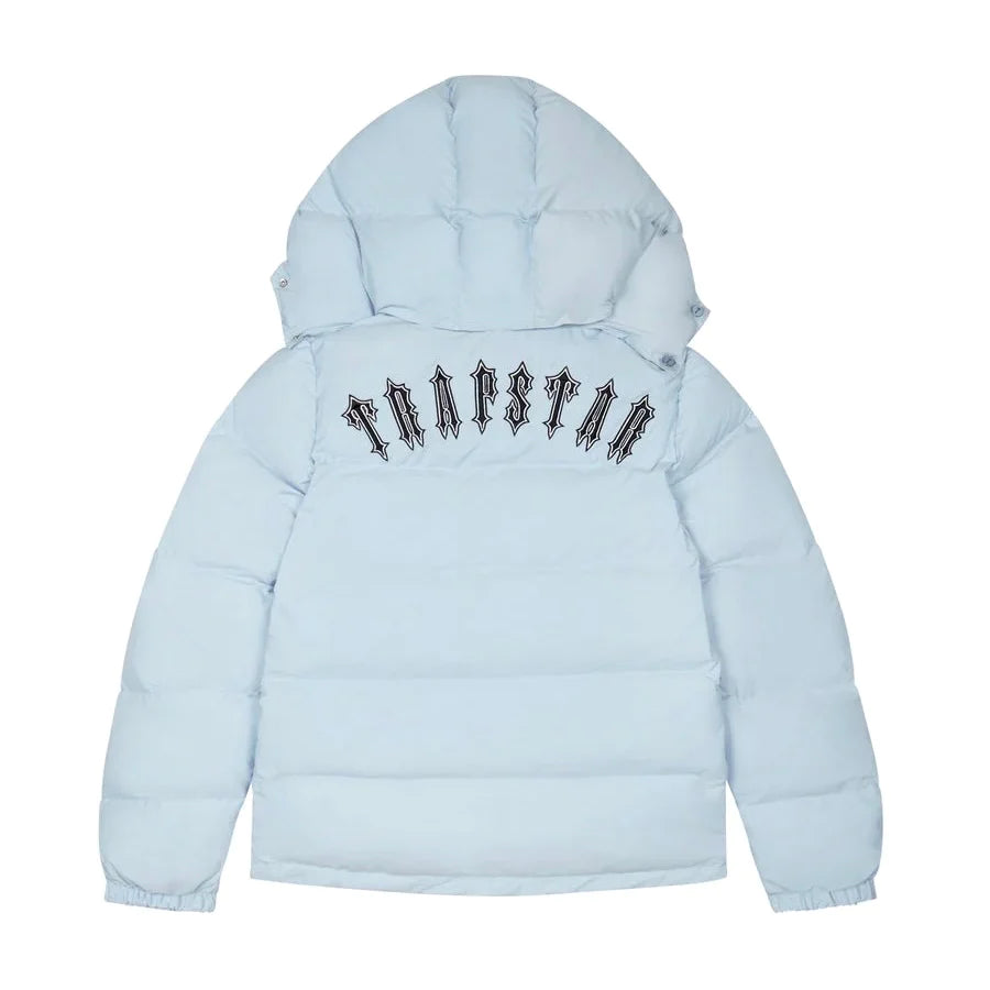 Trapstar Irongate Detachable Hood Puffer Coat Jacket Ice Blue