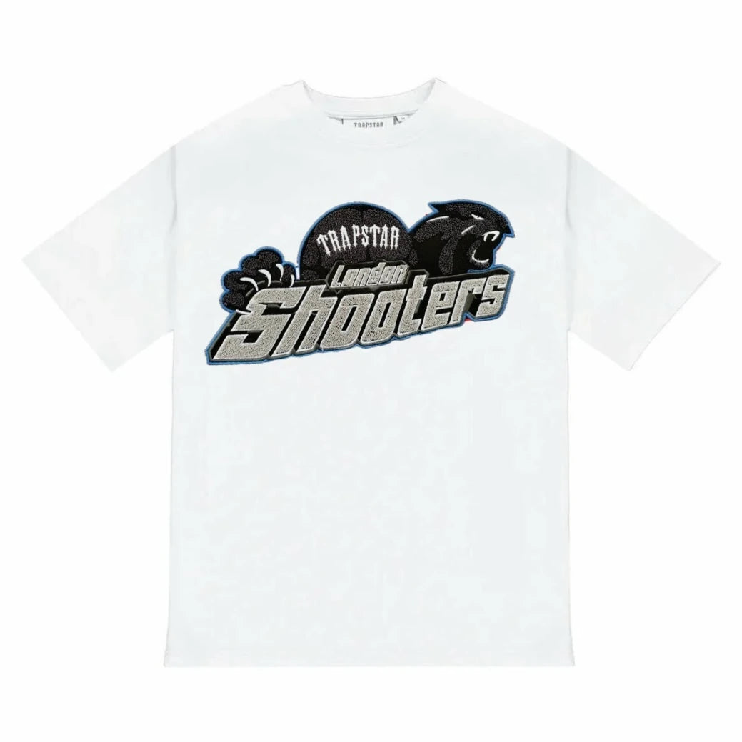 Trapstar Shooters Tee Cotton T shirt WHITE/BLUE