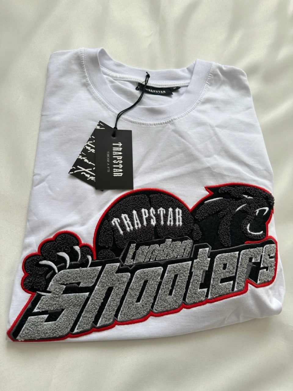 Trapstar Shooters Tee Cotton T shirt  WHITE/RED