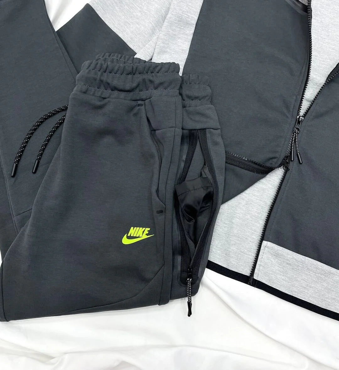 Nike Tech Fleece Full Zip Hoodie Anthracite/Volt