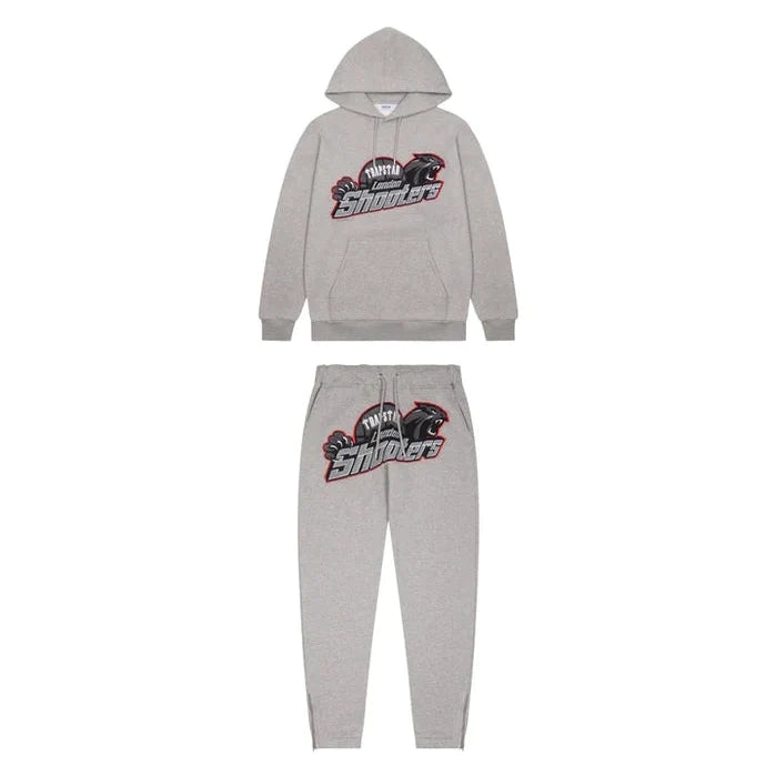 Trapstar Shooters Hooded Tracksuit-Grey/Red