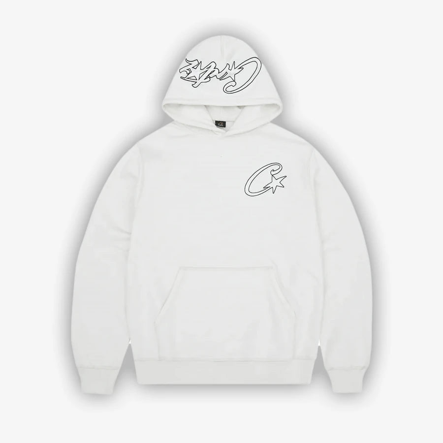 Corteiz C-Star Appliqué Hoodie-White