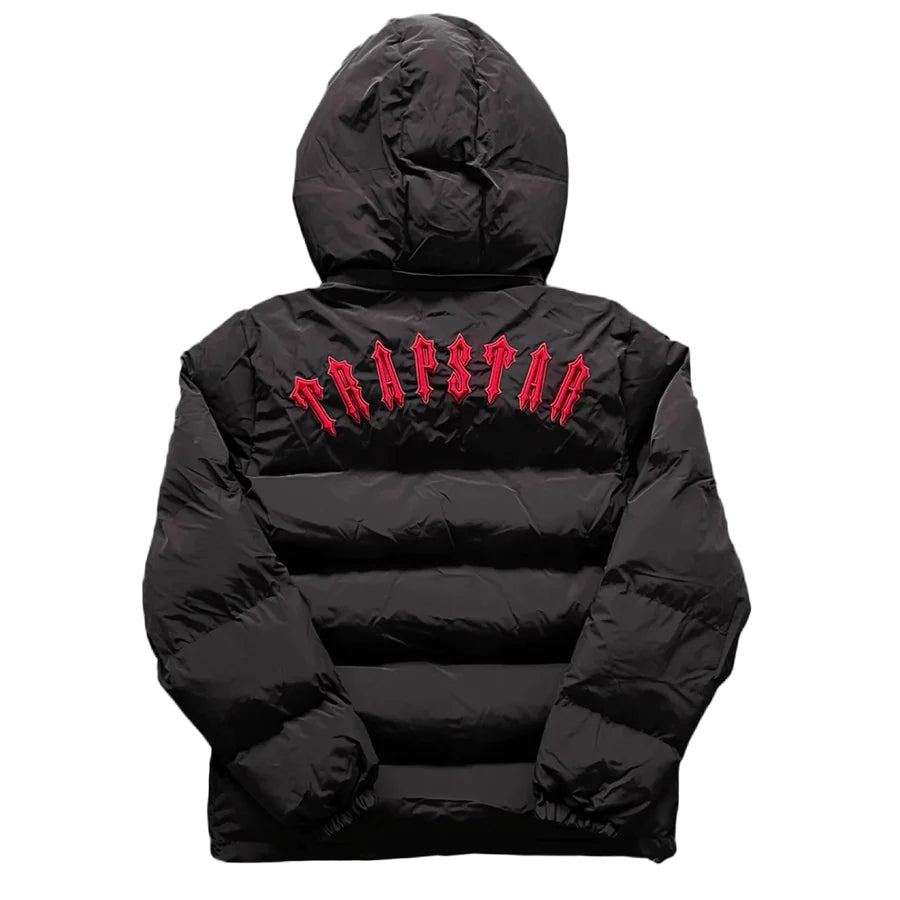 Trapstar Detachable Hooded Puffer Jacket-Black/Red