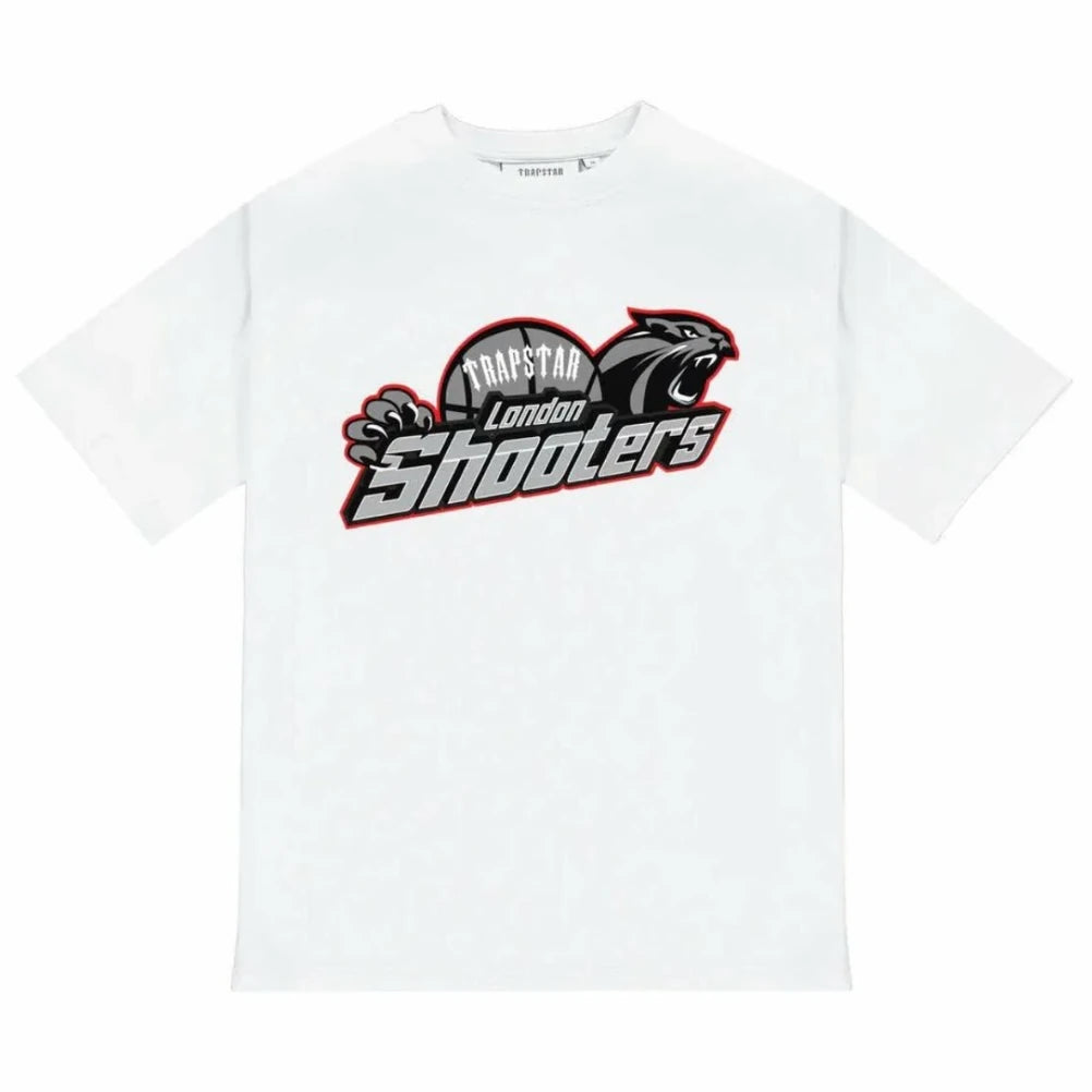 Trapstar Shooters Tee Cotton T shirt  WHITE/RED