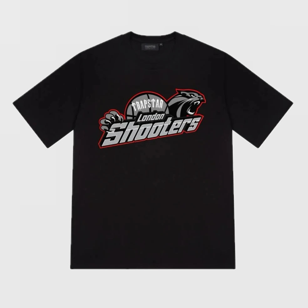 Trapstar Shooters Tee Cotton T shirt  BLACK/RED